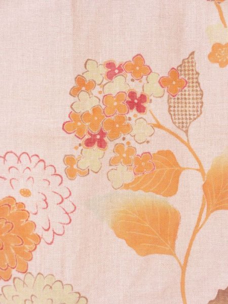 画像7: 手描き友禅 リネンガーゼストール 季節のうつろい オレンジ (7)