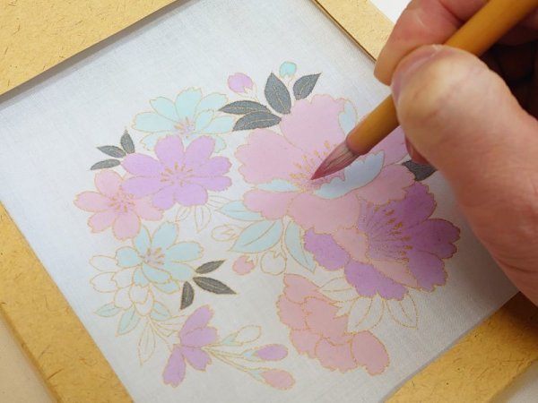画像7: 手描友禅体験キット 彩 桜の丸 (7)