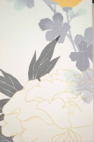 画像7: 小さなインテリア ファブリックパネル 霞がさね 菊・牡丹 (7)