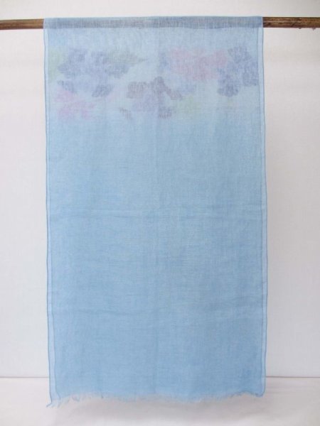 画像9: 手描友禅　リネンストール　孟夏の華 (9)