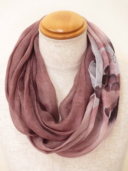 画像9: 手描友禅 リネンストール 秋彩 (9)