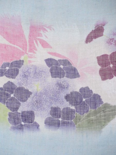 画像6: 手描友禅　リネンストール　孟夏の華 (6)