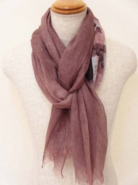 画像8: 手描友禅 リネンストール 秋彩 (8)