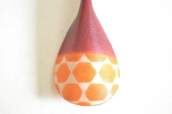 画像4: 手描き友禅 レザー キーリング 籠目 (4)