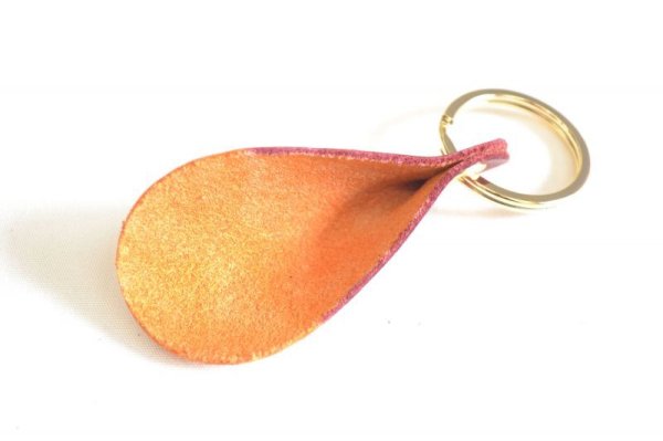 画像3: 手描き友禅 レザー キーリング 籠目 (3)