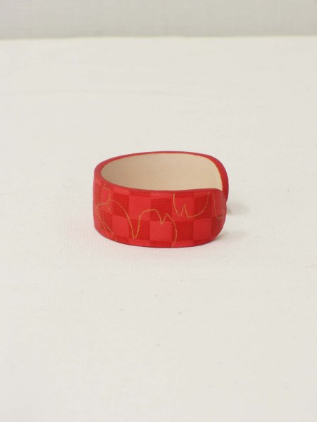 画像3: 革バングル　手纏「tamaki」line　桜　red (3)