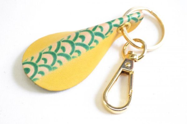 画像8: 手描き友禅 レザー キーリング 七宝 (8)