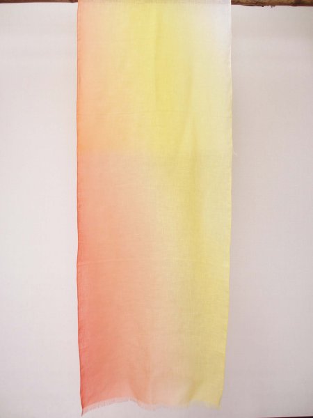 画像7: 刷毛染めストール　空模様オレンジ (7)