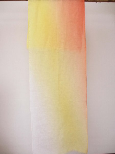 画像8: 刷毛染めストール　空模様オレンジ (8)