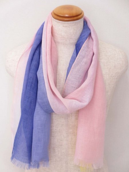 画像4: 刷毛染めストール　空模様バイオレット (4)