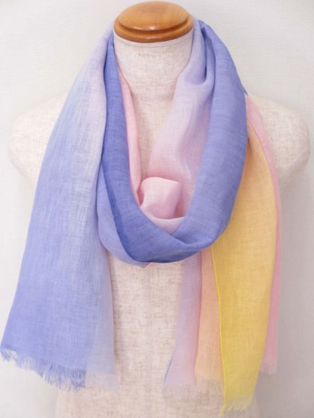 画像3: 刷毛染めストール　空模様バイオレット (3)
