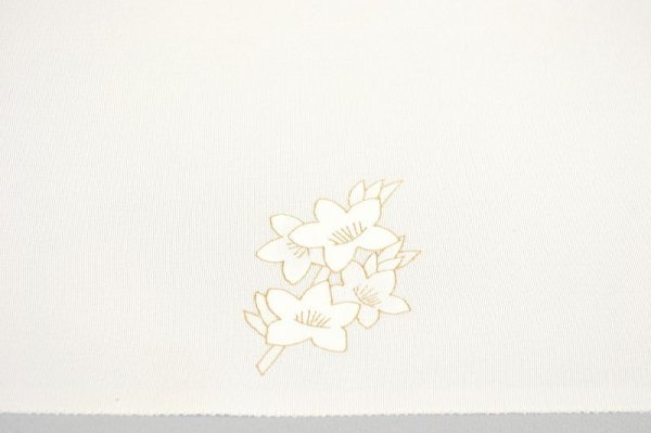 画像4: 手描友禅 半衿「ちらり」桃 (4)