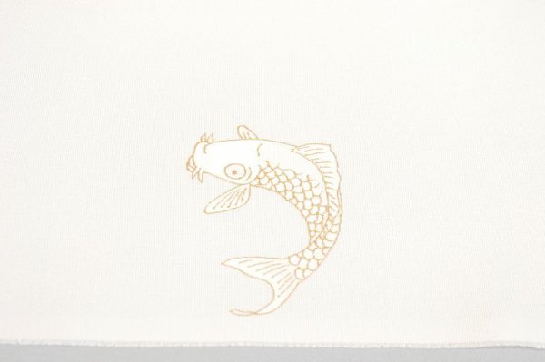 画像4: 手描友禅 半衿「ちらり」鯉 (4)