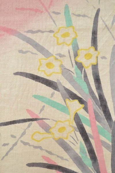 画像3: 手描友禅 カシミヤストール こもれび 水仙 ピンク (3)