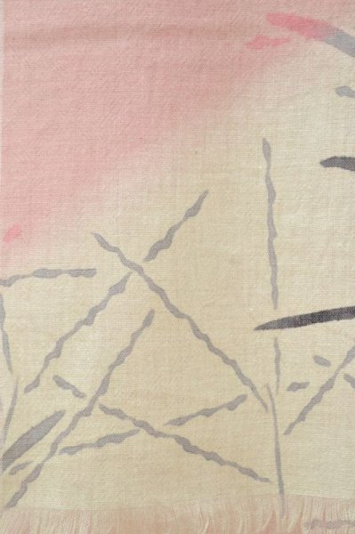 画像4: 手描友禅 カシミヤストール こもれび 水仙 ピンク (4)