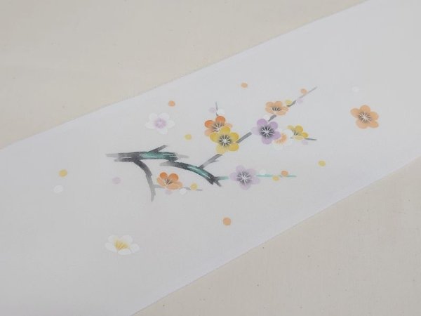 画像5: 手描友禅 半衿「愉彩」梅 (5)