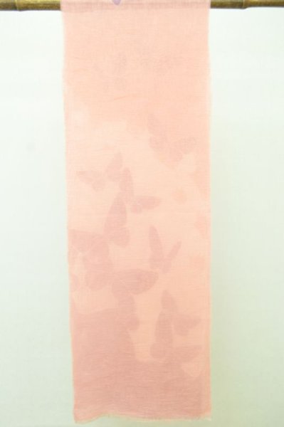 画像5: リネンストール silhouette 蝶 ピンク (5)