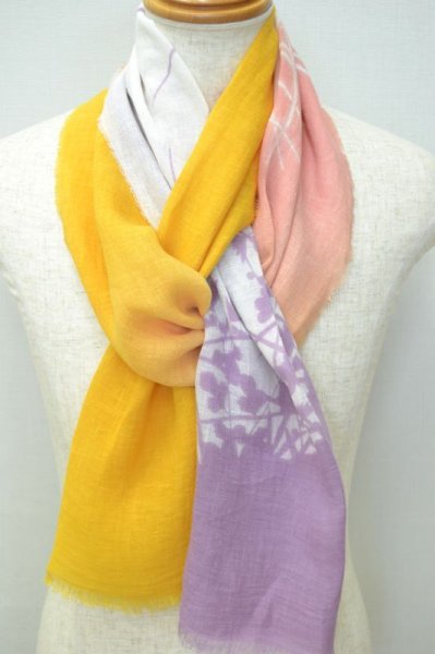 画像3: リネンストール silhouette 四君子 イエロー (3)