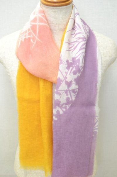 画像2: リネンストール silhouette 四君子 イエロー (2)