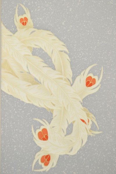 画像9: 手描友禅 染帯 白鳳凰 (9)