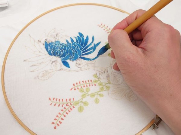 画像4: 手描友禅 Tシャツ 秋草 受注生産 (4)