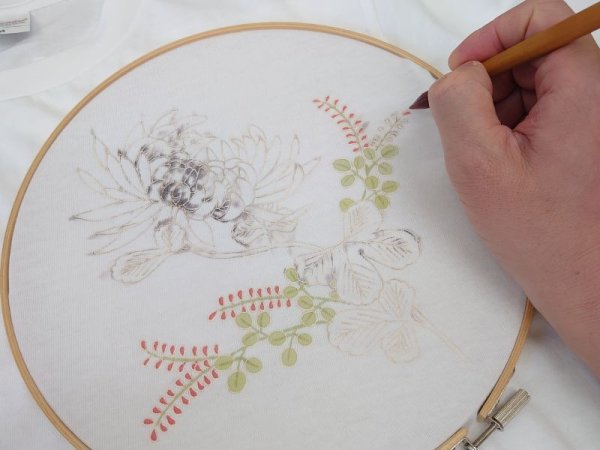 画像3: 手描友禅 Tシャツ 秋草 受注生産 (3)