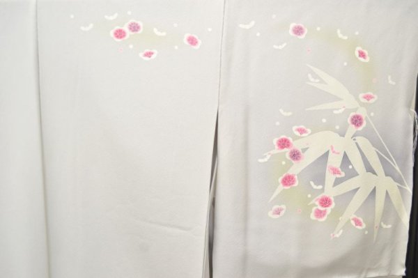 画像2: 手描友禅 付下げ 梅笹 制作より時間が経ってるためお求めやすい価格に (2)