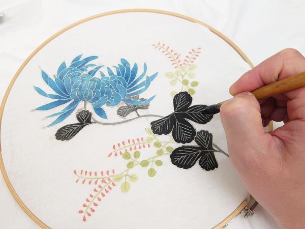 画像5: 手描友禅 Tシャツ 秋草 受注生産 (5)