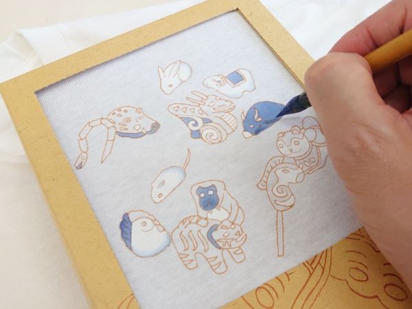 画像8: 手描友禅体験キット 承 干支 Tシャツ (8)