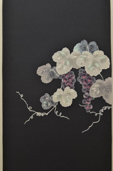 画像4: 手描友禅 染帯 葡萄 (4)