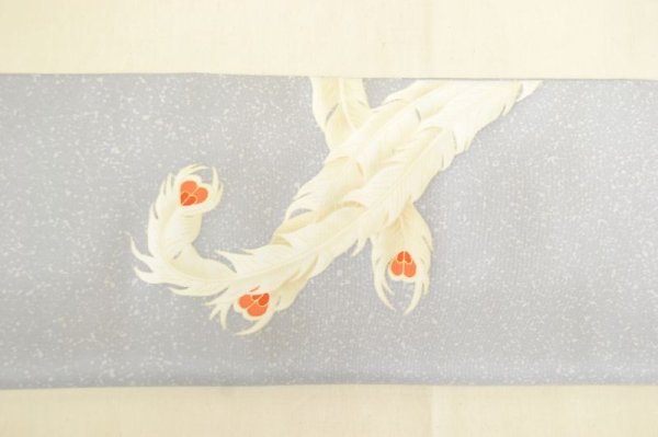 画像3: 手描友禅 染帯 白鳳凰 (3)