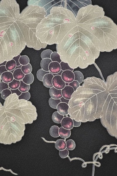 画像7: 手描友禅 染帯 葡萄 (7)