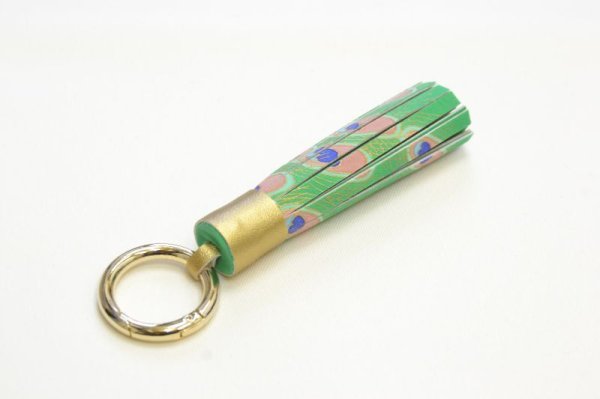 画像3: 手描友禅 バッグチャーム 「孔雀」 (3)