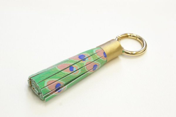 画像5: 手描友禅 バッグチャーム 「孔雀」 (5)