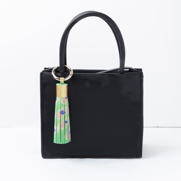 画像2: 手描友禅 バッグチャーム 「孔雀」 (2)