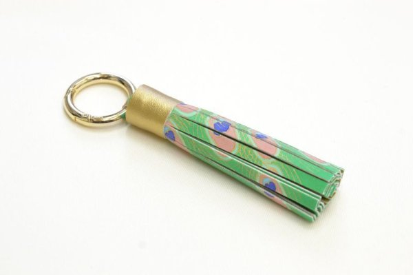 画像4: 手描友禅 バッグチャーム 「孔雀」 (4)