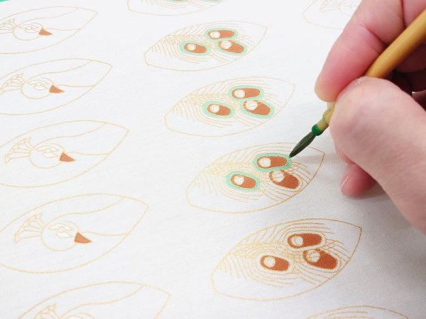 画像12: 手描友禅 ピアス 「孔雀」 (12)