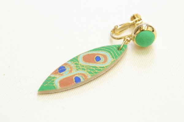 画像10: 手描友禅 イヤリング 「孔雀」 (10)