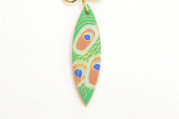 画像8: 手描友禅 イヤリング 「孔雀」 (8)