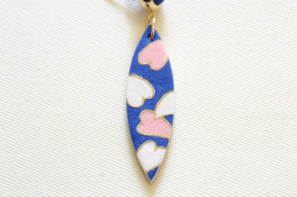 画像8: 手描友禅　ピアス　「桜」　blue (8)