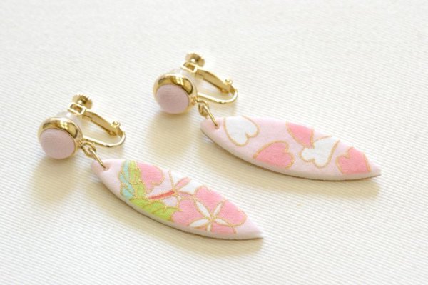 画像3: 手描友禅　イヤリング　「桜」　ピンク (3)