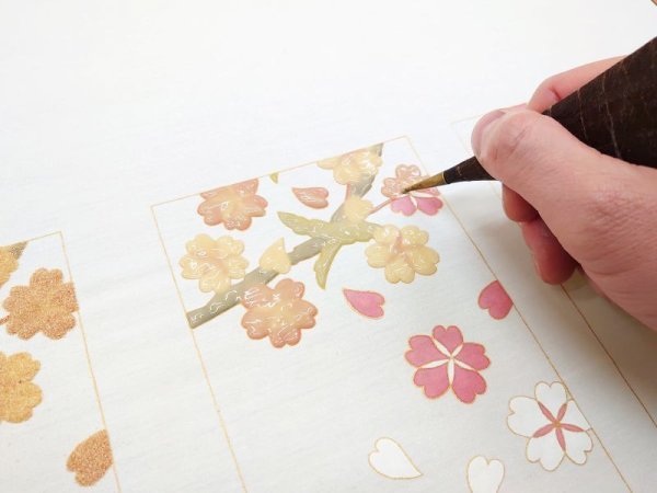 画像13: 手描友禅 バッグチャーム 「桜」 ピンク (13)