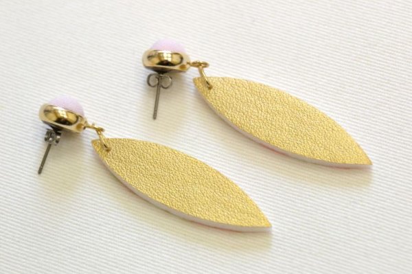 画像4: 手描友禅　ピアス　「桜」　ピンク (4)