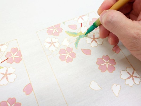 画像11: 手描友禅 バッグチャーム 「桜」 ピンク (11)