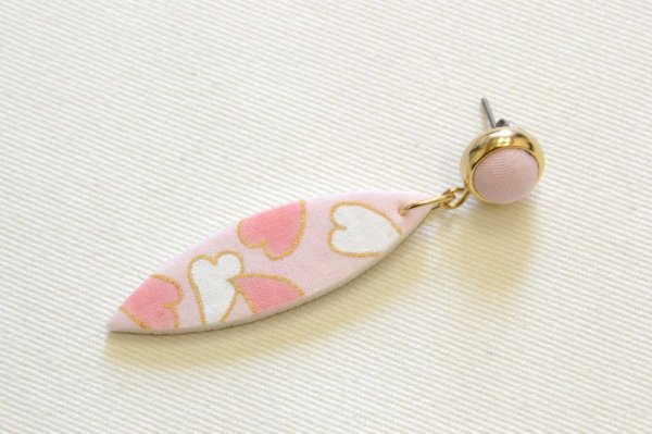 画像10: 手描友禅　ピアス　「桜」　ピンク (10)