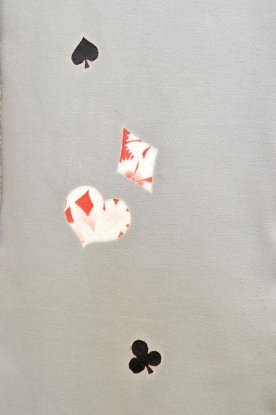 画像7: 手描友禅　デニム着物　トランプ柄　セミオーダー (7)