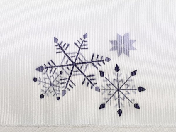 画像4: 手描友禅 半衿「ちらり」 彩 雪結晶A (4)