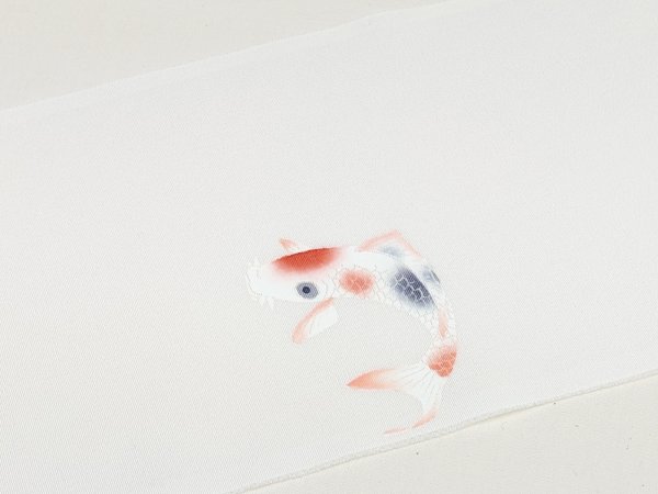 画像3: 手描友禅 半衿「ちらり」 彩 鯉 (3)