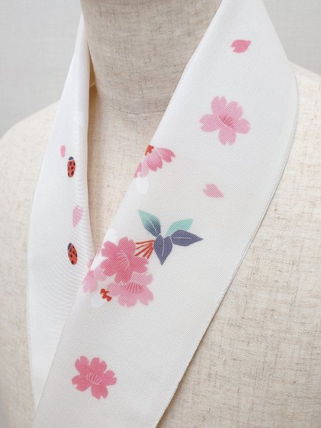 画像2: 手描友禅 半衿「愉彩」桜 ピンク (2)