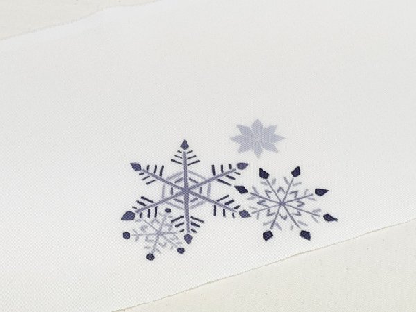 画像3: 手描友禅 半衿「ちらり」 彩 雪結晶B (3)